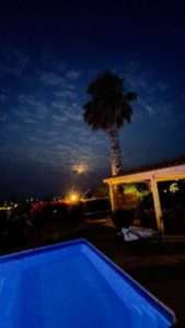 Night view of the biggest pergola i've ever made